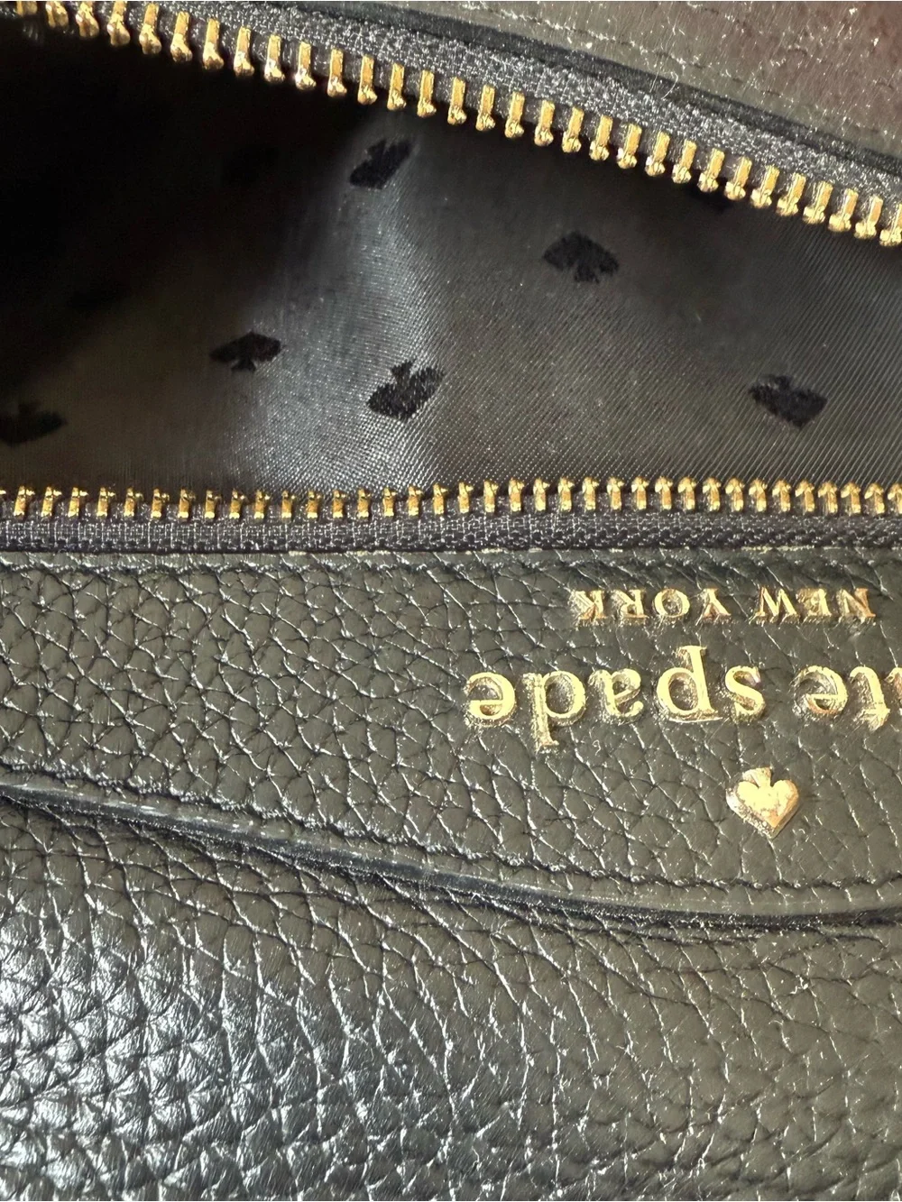 kate spade Karina Black Leather Small Backpack with Gold Hardware